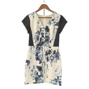 Banana Republic Floral Sheath Dress | Navy & Ivory | Like New